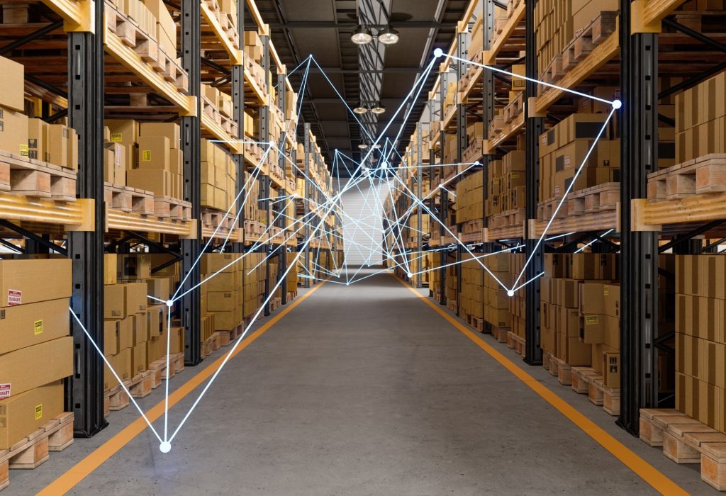 Distrubution-Warehouse-With-Plexus.-Remote-Control-With-Mobile-App-And-Technology-Devices.-1323983873_7050x4700